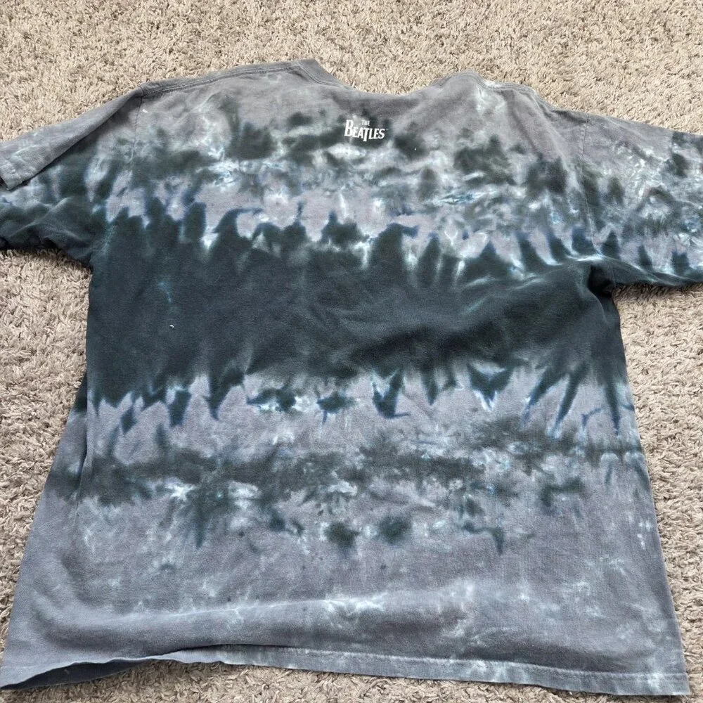 The Beatles Abbey Road T Shirt Mens XL Tye Dye Short Sleeve Liquid Blue